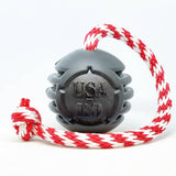NEW! USA-K9 Magnum Black Stars and Stripes Ultra-Durable  Rubber Chew Toy, Reward Toy, Tug Toy, and Retrieving Toy - Black - SodaPup/True Dogs, LLC