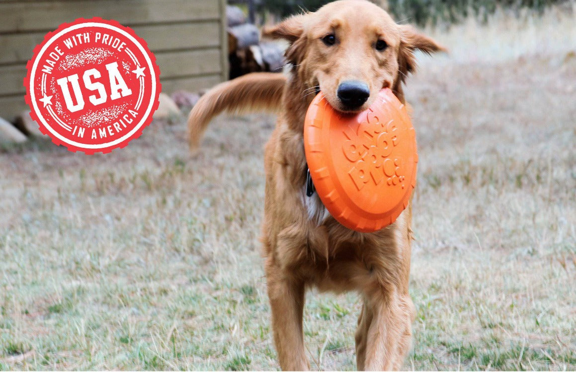 SodaPup Bottle Top Flyer Rubber Frisbee Dogs | Orange Vet Approved USA Made