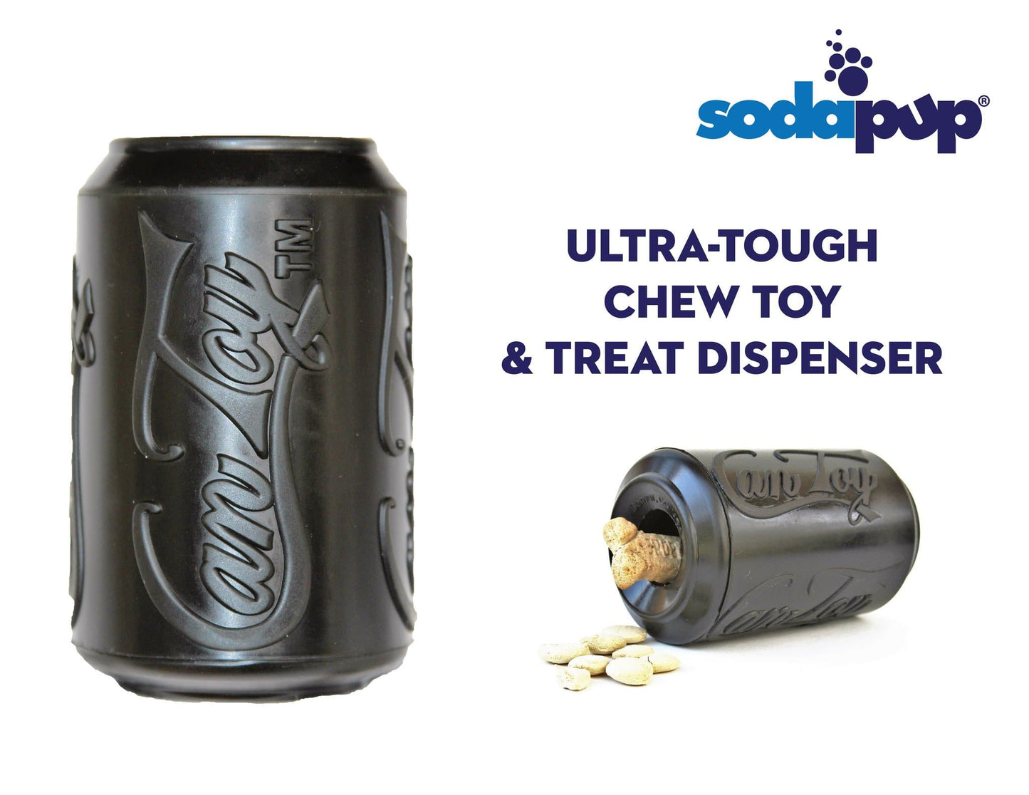 SodaPup Magnum Can Toy Rubber Dog Chew Extreme Chewers | Treat Dispenser USA Made