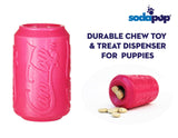 SP Puppy Can Toy Durable Rubber Chew Toy & Treat Dispenser For Teething Pups - Pink - SodaPup/True Dogs, LLC