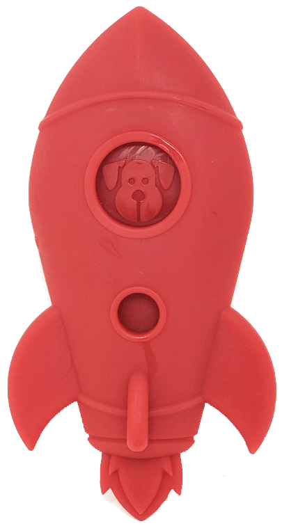 Spotnik Rocket Ship Ultra Durable Nylon Dog Chew Toy for Aggressive Chewers - Red - SodaPup/True Dogs, LLC
