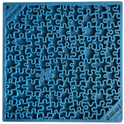 SodaPup Jigsaw Puzzle eMat Enrichment Lick Mat Dogs Cats | Toy Anxiety Relief USA Made E-mat Blue